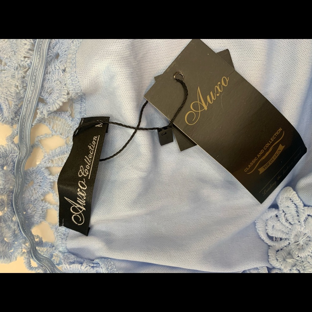 💖🔥ICE BLUE LACE DETAIL MINI DRESS🔥💖 - Picture 5 of 5